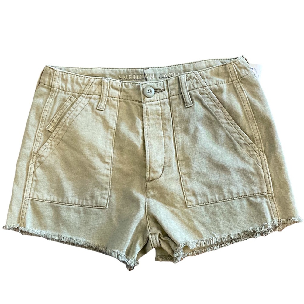 American Eagle | Frayed Khaki Shorts